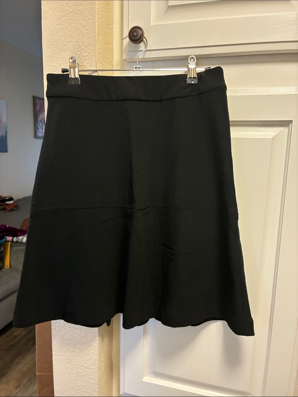 Boston Proper Black A-Line Skirt with back pleats at hem